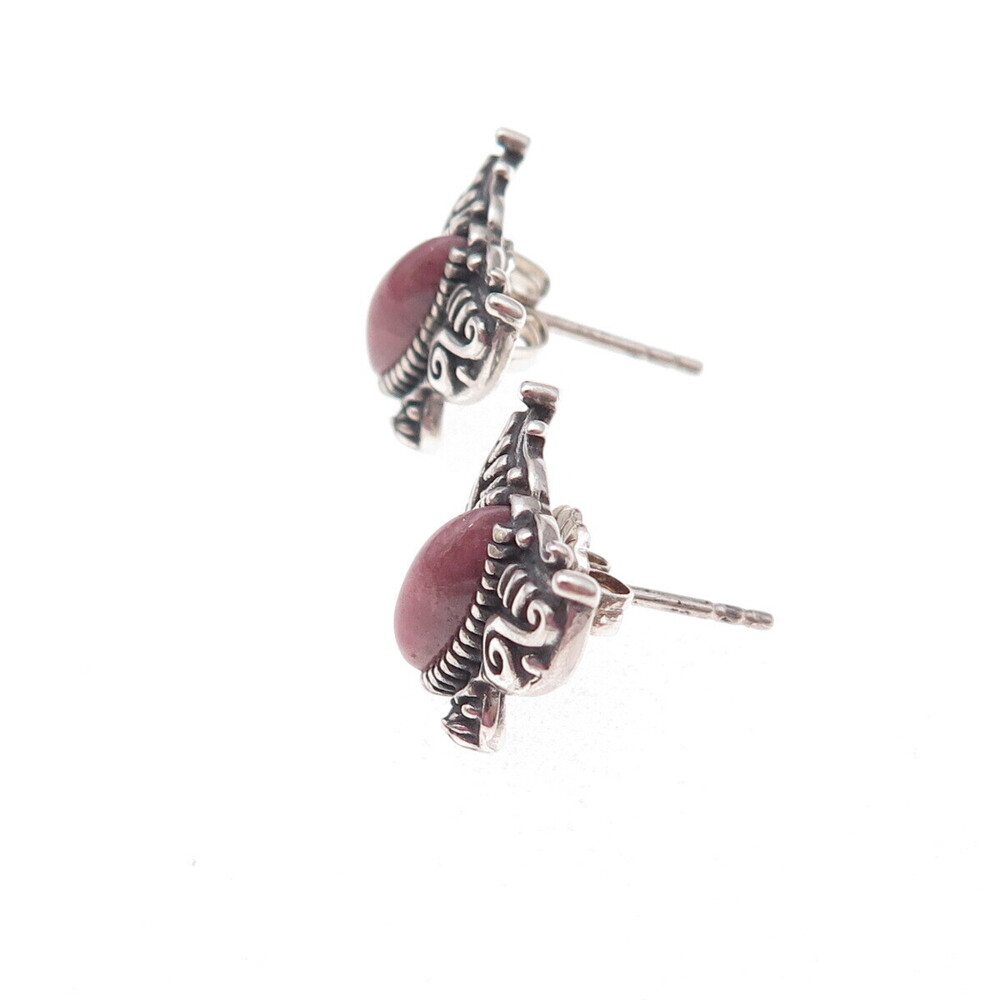 Carolyn Pollack American West 925 Sterling Vintage Rhodonite Butterfly Earrings - Picture 5 of 7